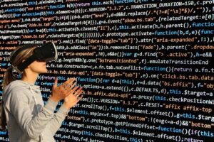 cyber glasses, virtual, virtual world, virtual glasses, data, programming, programming data, animation, application, metaverse, virtual reality, technology, future, woman, glasses, digitization, fiction, computer, computer data